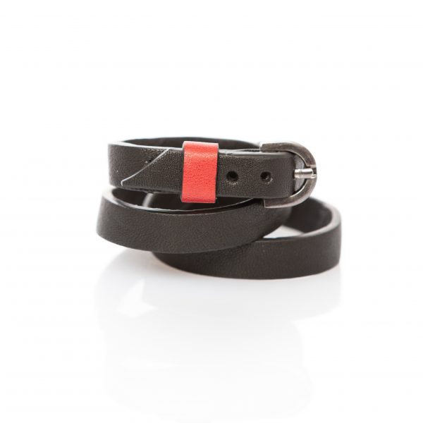 Black leather bracelet - PARTY/MONSTR