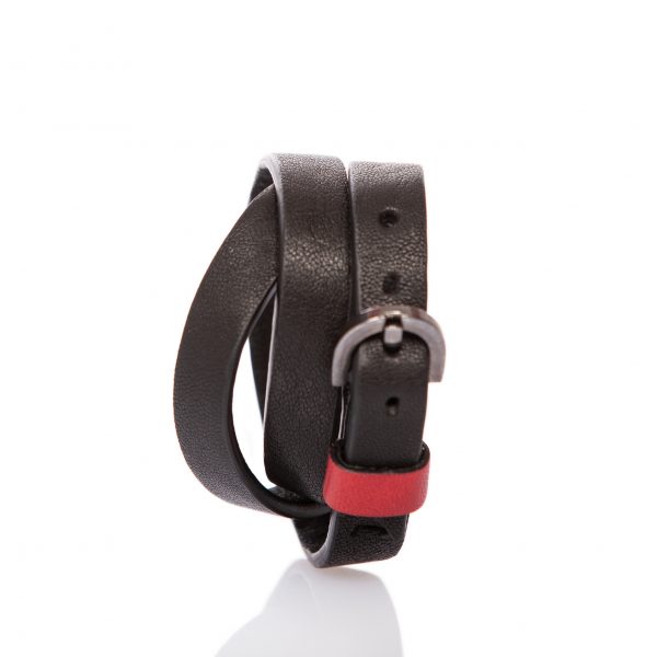 Black leather bracelet - PARTY/MONSTR