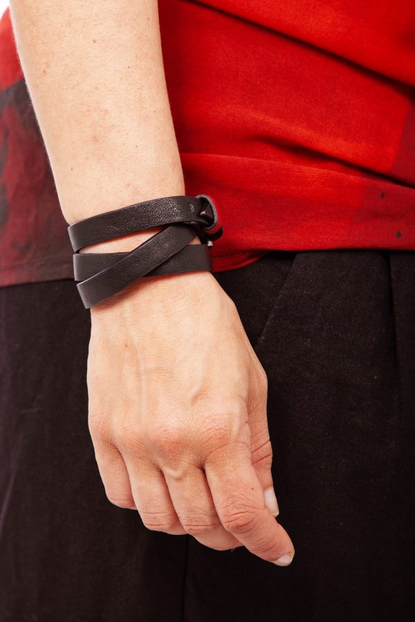 Bracciale in pelle nero - PARTY/MONSTR