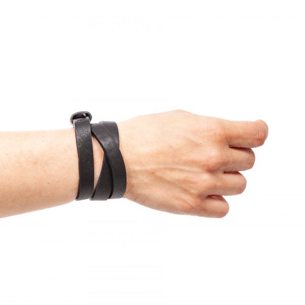 Bracciale in pelle nero - PARTY/MONSTR