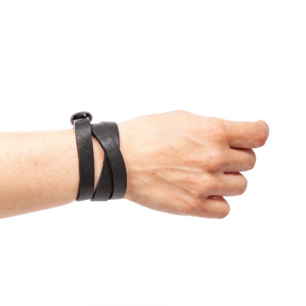 Black leather bracelet - PARTY/MONSTR