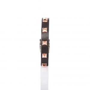 Black leather bracelet with studs - PARTYMONSTR