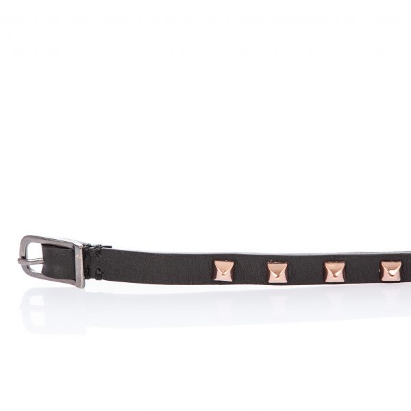 Bracciale in pelle nero con borchie - PARTY\MONSTR