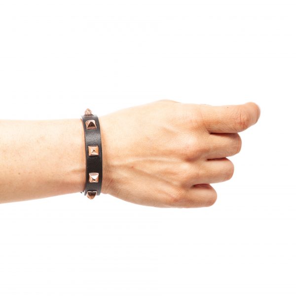 Pulsera de cuero negro con tachuelas - PARTYMONSTR