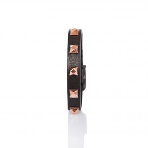 Black leather bracelet with studs - PARTYMONSTR