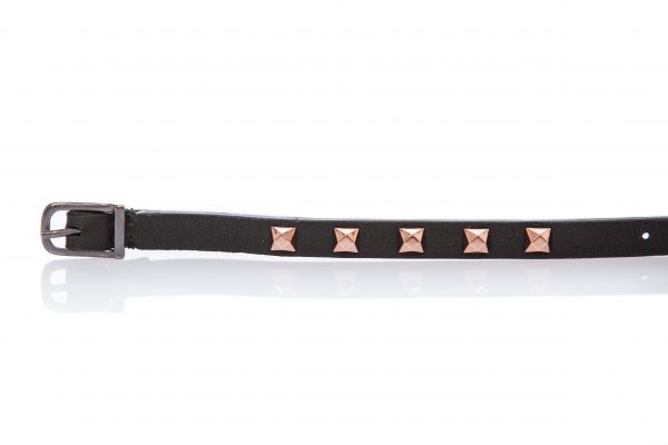 Bracelet en cuir noir avec clous - PARTYMONSTR