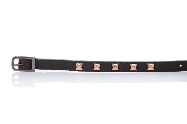 Black leather bracelet with studs - PARTYMONSTR