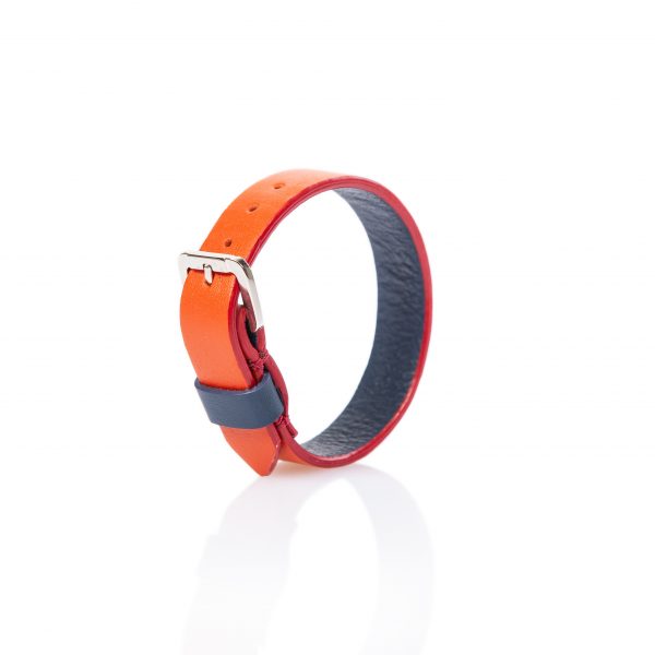 Orange leather bracelet - PARTYMONSTR