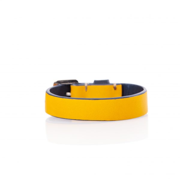 Yellow leather bracelet - PARTYMONSTR