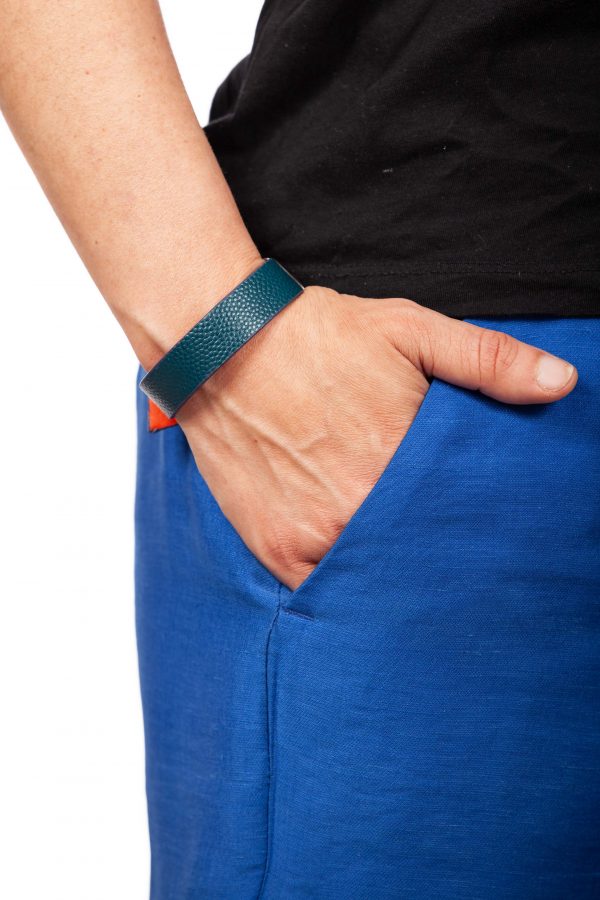 Blue leather bracelet - PARTYMONSTR