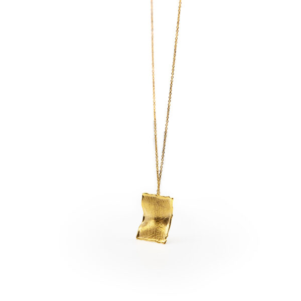 Collana con pendente quadrato martellato in argento 925 - PARTY/MONSTR
