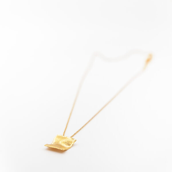 Collana con pendente quadrato martellato in argento 925 - PARTY/MONSTR